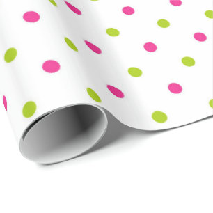 Rosa und grünes Tupfen-Packpapier Geschenkpapier