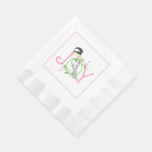 Rosa und grünes Weihnachtsbuch Napkins Serviette (Ecke)