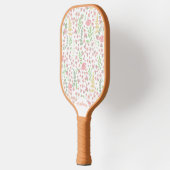 Rosa und grünes Wildblumenmuster Pickleball Schläger (Links)