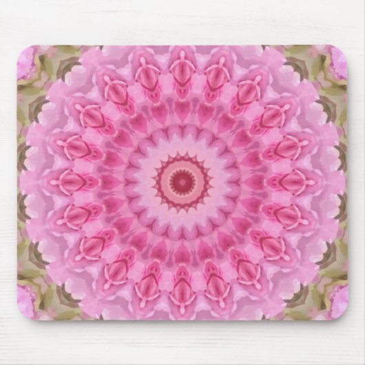 Rosa und Grüngarten Kaleidoskop Mousepad (Vorne)