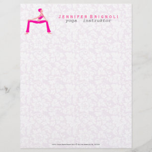 Rosa und Hautfarbe Yoga Pose Silhouette Briefkopf