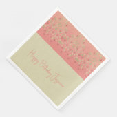 Rosa und hellbeige Berry mit Blütenpracht Serviette (Ecke)