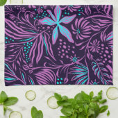 Rosa und hellblaue Blumen Geschirrtuch (Gefaltet)