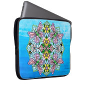 Rosa und hellblaue Hand, Mandala Laptopschutzhülle (Vorne Rechts)