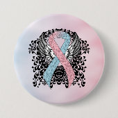 Rosa und hellblauer Biergarten mit Flügeln Button (Vorderseite)