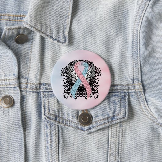 Rosa und hellblauer Biergarten mit Flügeln Button (Beispiel)