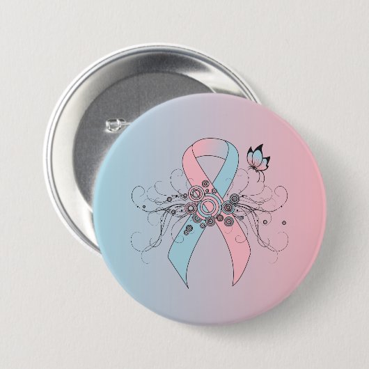 Rosa und hellblauer Butterfly-Band Button (Vorne & Hinten)