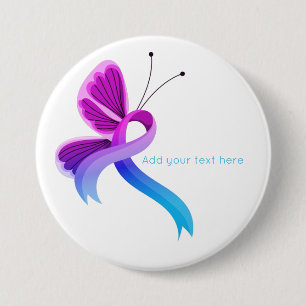 Rosa und hellblauer Butterfly-Band Button