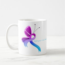 Rosa und hellblauer Butterfly-Band Kaffeetasse