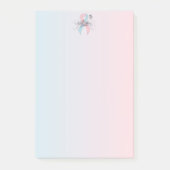 Rosa und hellblauer Butterfly-Band Post-it Klebezettel (Vorderseite)