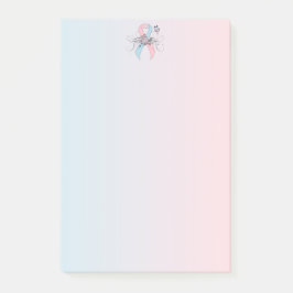 Rosa und hellblauer Butterfly-Band Post-it Klebezettel