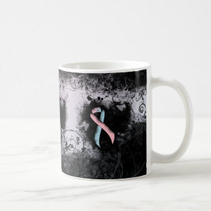 Rosa und hellblauer Schleier - Bewusstseinsschärfe Kaffeetasse