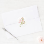 Rosa und hellgrüner Drache Runder Aufkleber (Umschlag)
