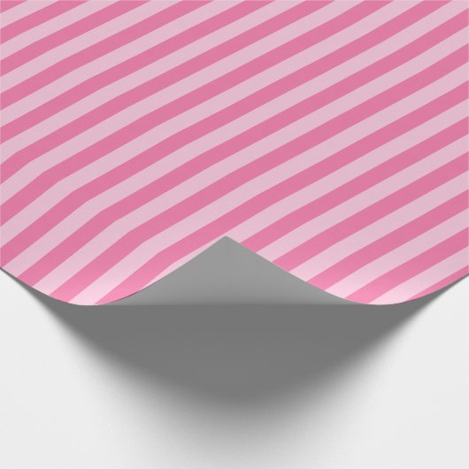 Rosa und hellrosa Streifen Geschenkpapier (Ecke)