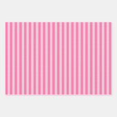 Rosa und hellrosa Streifen Geschenkpapier Set (Vorderseite 3)