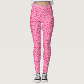 Rosa und hellrotes Herz Muster Leggings (Vorderseite)
