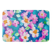 Rosa und Hübsche Blume Badematte (Vorderseite)