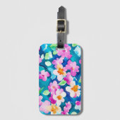 Rosa und Hübsche Blume Gepäckanhänger (Vorderseite Vertikal)