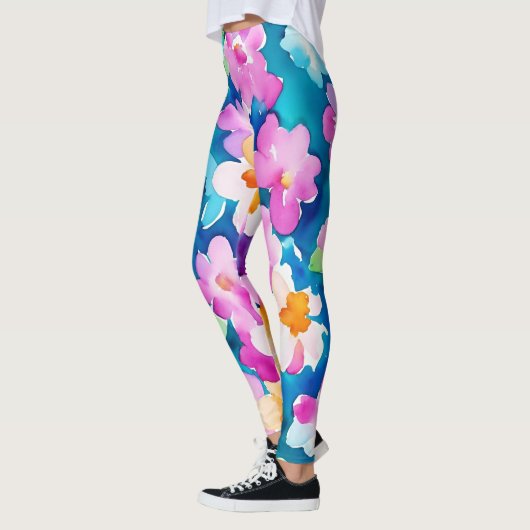 Rosa und Hübsche Blume Leggings (Links)