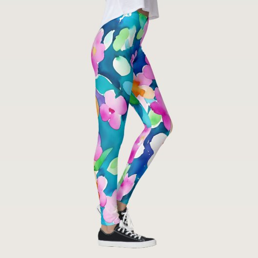 Rosa und Hübsche Blume Leggings (Rechts)