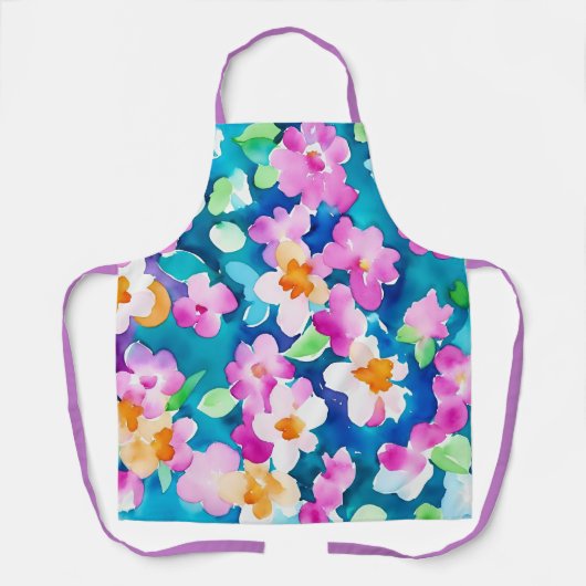 Rosa und Hübsche Blume Schürze (Vorderseite)