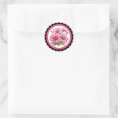 Rosa und Hübsche Blüten Runder Aufkleber (Tasche)