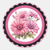 Rosa und Hübsche Blüten Runder Aufkleber (Vorderseite)
