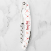 Rosa und Hübsche Bogen Kellnermesser (Vorderseite)