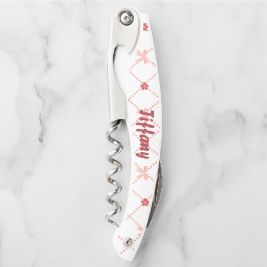 Rosa und Hübsche Bogen Kellnermesser (Vorderseite)