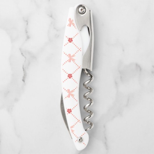 Rosa und Hübsche Bogen Kellnermesser (Rückseite)