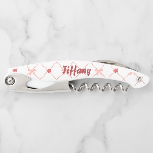 Rosa und Hübsche Bogen Kellnermesser (Vorderseite)