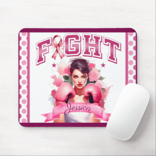 Rosa und hübsche florale Brustkrebs-Kampagne Mousepad