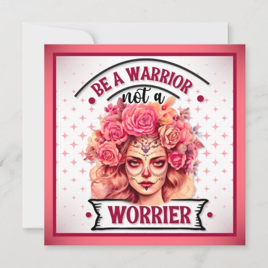 Rosa und Hübscher Zuckerschädel Feiertagskarte (Vorderseite)