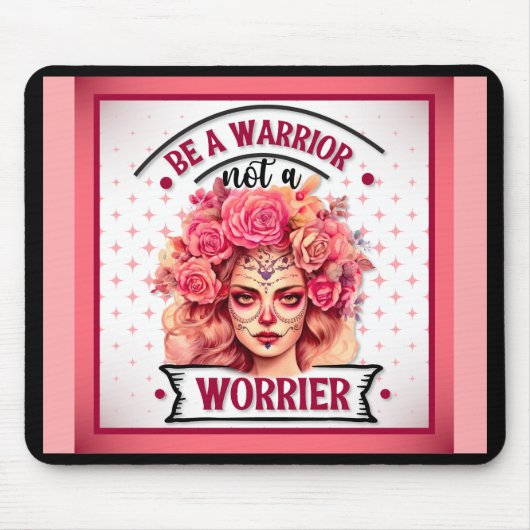 Rosa und Hübscher Zuckerschädel Mousepad (Vorne)
