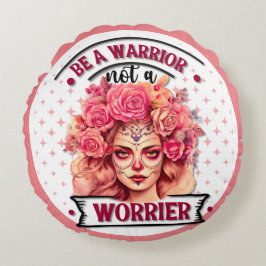 Rosa und Hübscher Zuckerschädel Rundes Kissen