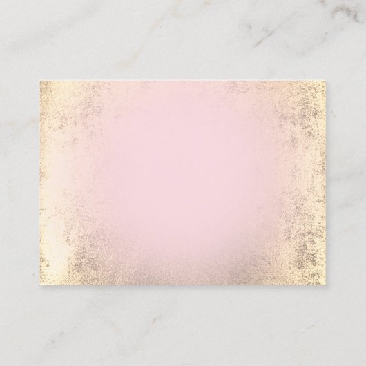 Rosa und Imitat Goldfolie danke Visitenkarte (Rückseite)