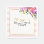 Rosa und Imitate Forelle Gold Blumenstrauß Brautpa Serviette (Vorderseite)