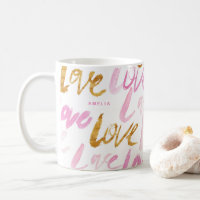 Rosa und Imitate Gold Fohlen Liebe Rustikale Typog