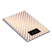 Rosa und Imitate Gold Foil Polka Dots Notizblock (Rechte Seite)