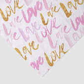 Rosa und Imitate Gold Fossil Liebe Muster Seidenpapier (Ausschnitt)