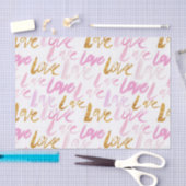 Rosa und Imitate Gold Fossil Liebe Muster Seidenpapier (Handwerk)