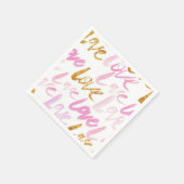 Rosa und Imitate Gold Fossil Liebe Muster Serviette (Ecke)