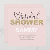 Rosa und Imitate Gold Herzstück Brautparty (Vorne/Hinten)