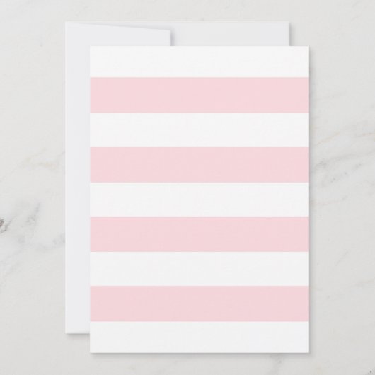 Rosa und Imitate Gold Streifen Girl Babydusche Einladung (Rückseite)