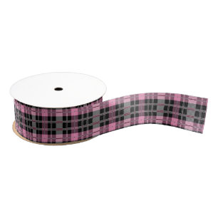 Rosa und karierte Grosgrain-Ribbon Ripsband