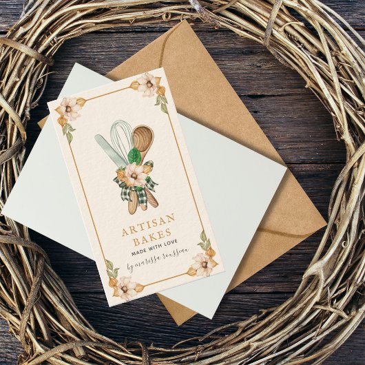 Rosa und Kariertes Backen & Kochen Utensidische Bä Visitenkarte