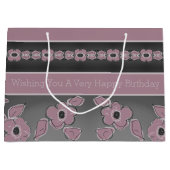 Rosa und Köhlergrau Große Geschenktüte (Vorderseite)