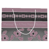 Rosa und Köhlergrau Große Geschenktüte (Rückseite)