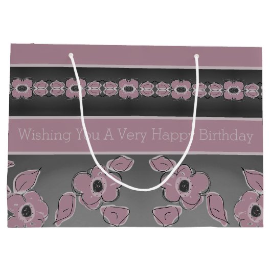 Rosa und Köhlergrau Große Geschenktüte (Rückseite)