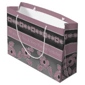 Rosa und Köhlergrau Große Geschenktüte (Rückseite Schrägansicht)